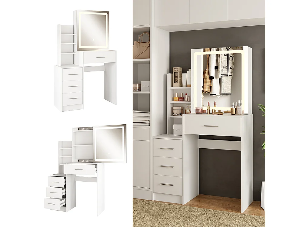 Coiffeuse blanc 80x36x131.6 lisca