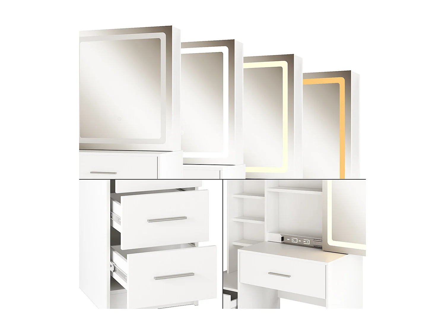 Coiffeuse blanc 80x36x131.6 lisca