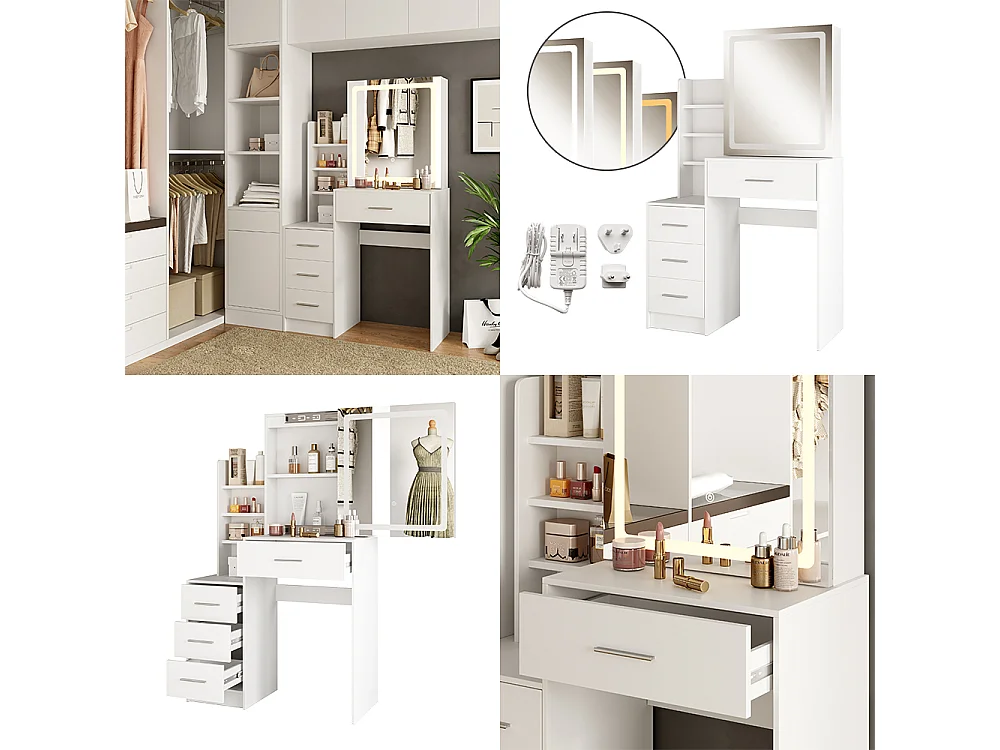 Coiffeuse blanc 80x36x131.6 lisca