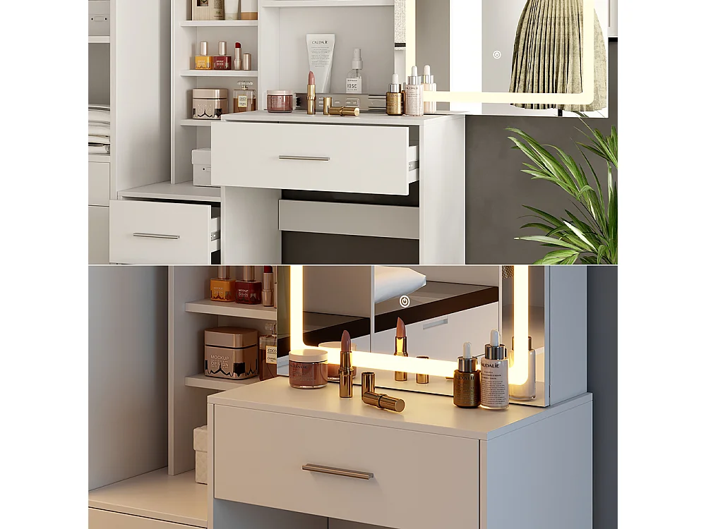Coiffeuse blanc 80x36x131.6 lisca
