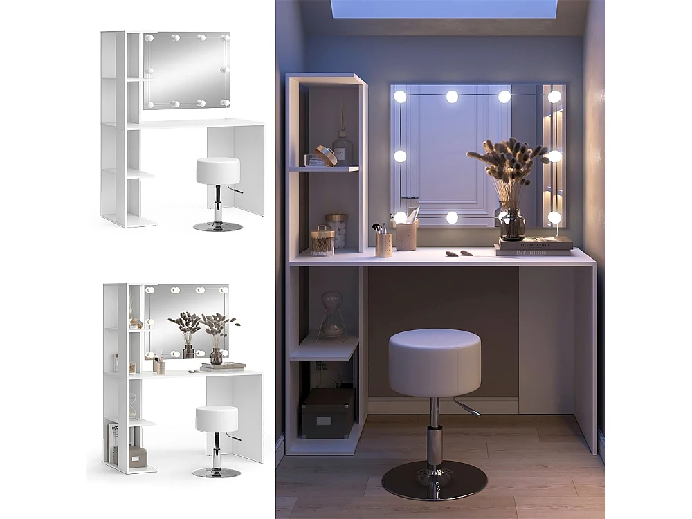 Coiffeuse blanc 122.2x55.2x75.8 tower