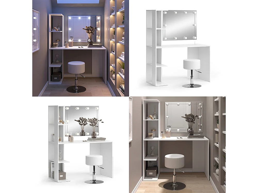 Coiffeuse blanc 122.2x55.2x75.8 tower