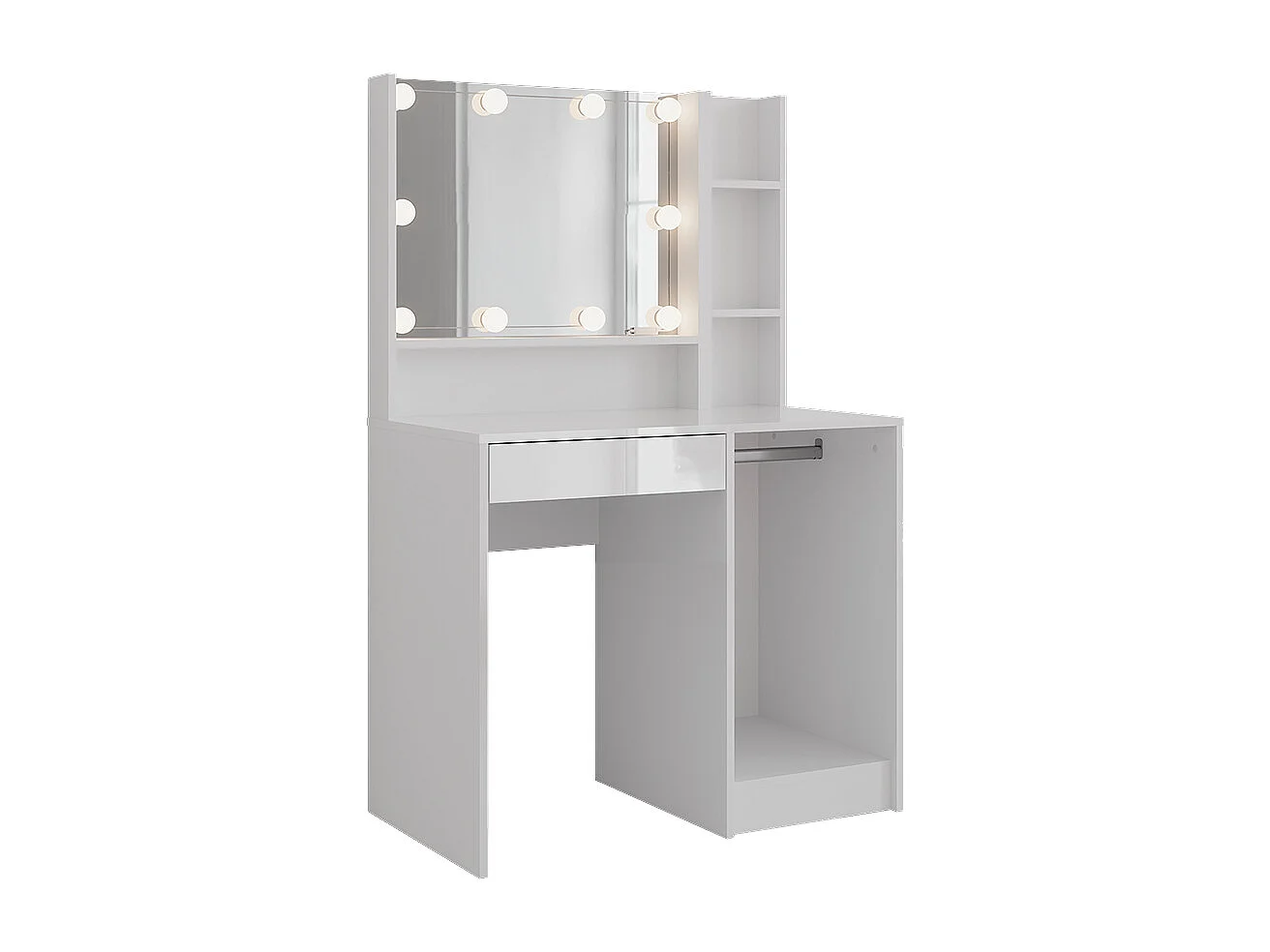 Vanity table white/white high gloss 89.8x50.1x76 sherry