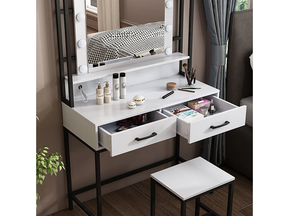 Tocador blanco 90x40x146 luvia