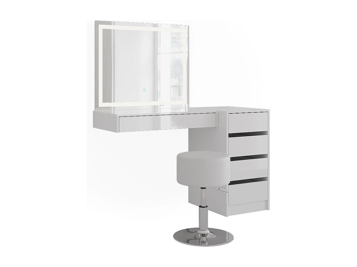 Coiffeuse blanc/blanc brillant 120x50.1x76 sherry