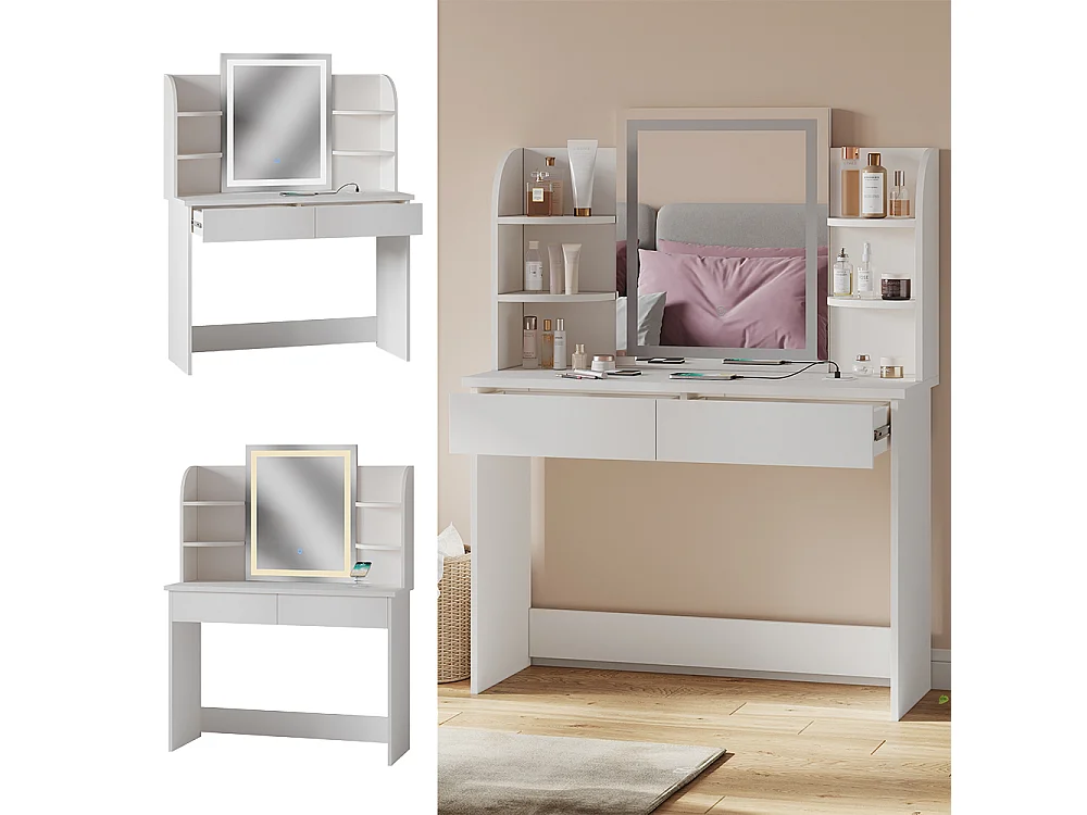 Schminktisch weiß 106x40x142 charlotte