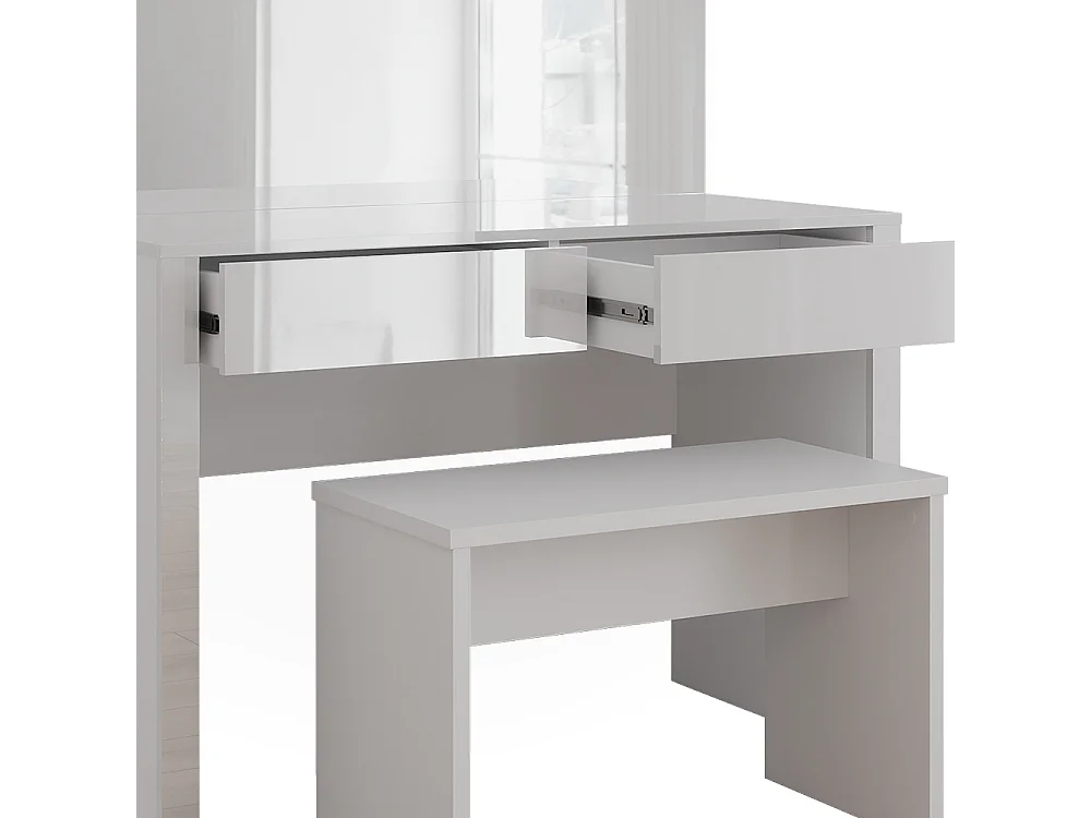 Tocador blanco alto brillo/blanco 110x50x75.5 annabelle