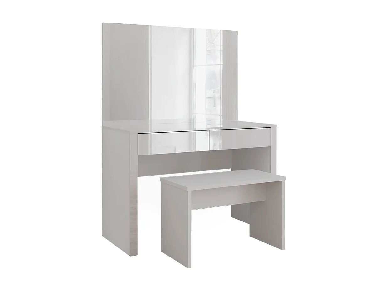 Coiffeuse blanc brillant/blanc 110x50x75.5 annabelle