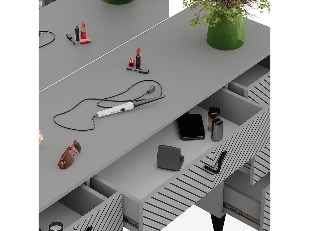 Coiffeuse gris 150x45x78.1 anett