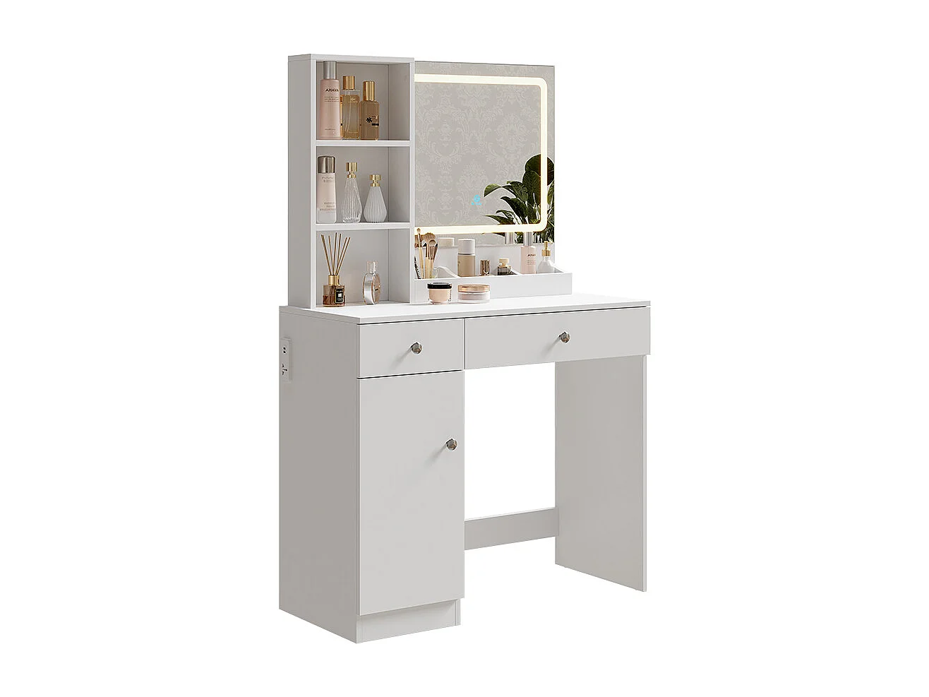 Schminktisch weiß 90x40x139.5 silvia