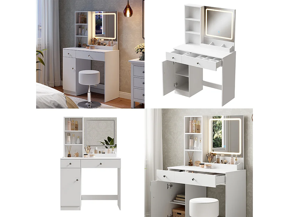 Dressing table white 90x40x139.5 silvia