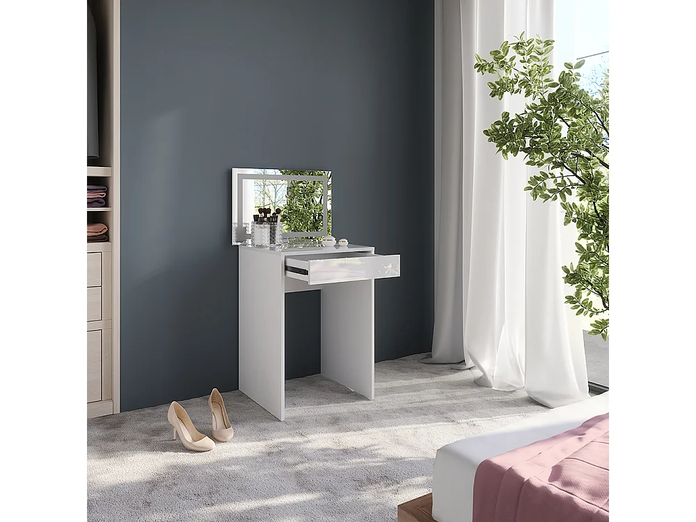 Coiffeuse blanc/blanc brillant 51.4x50.1x76 sherry