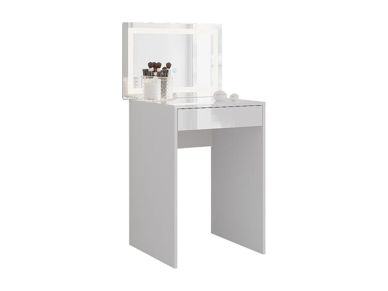 Schminktisch weiß/weiß hochglanz 51.4x50.1x76 sherry