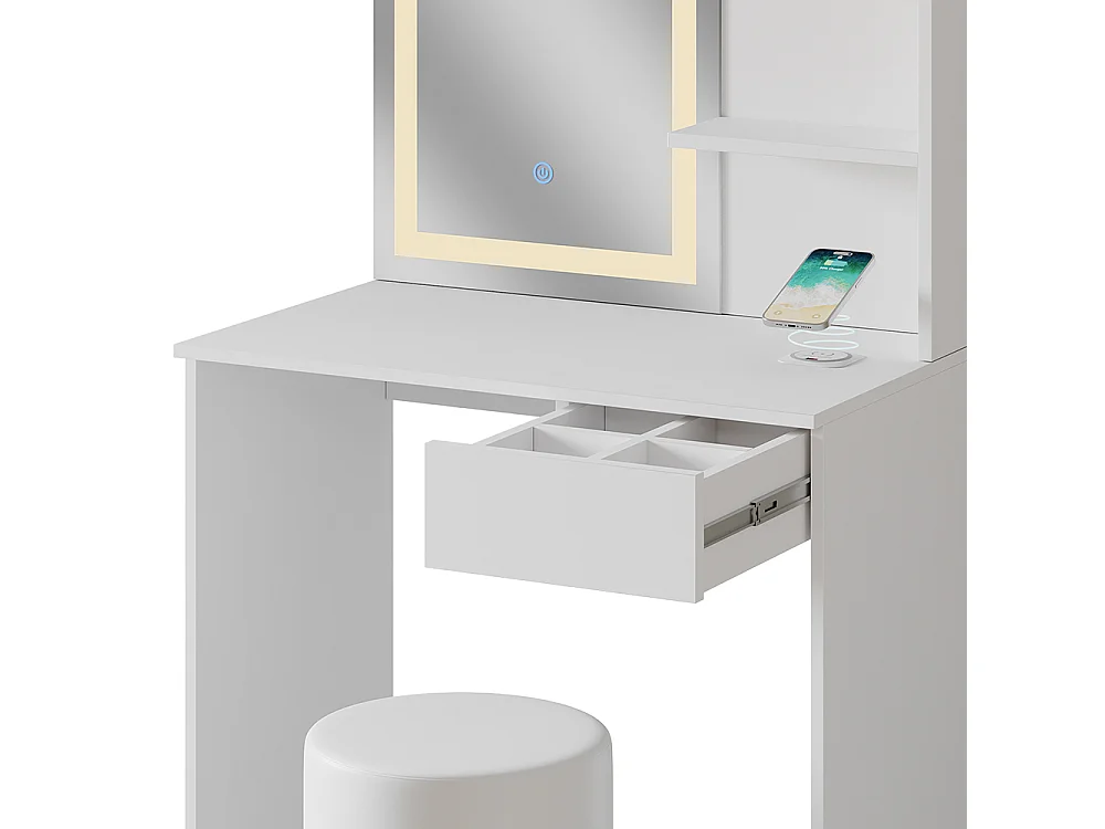 Coiffeuse blanc 75x40x141.5 dekos