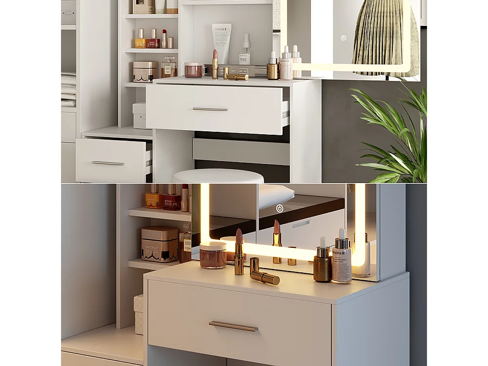 Coiffeuse blanc 80x36x131.6 lisca