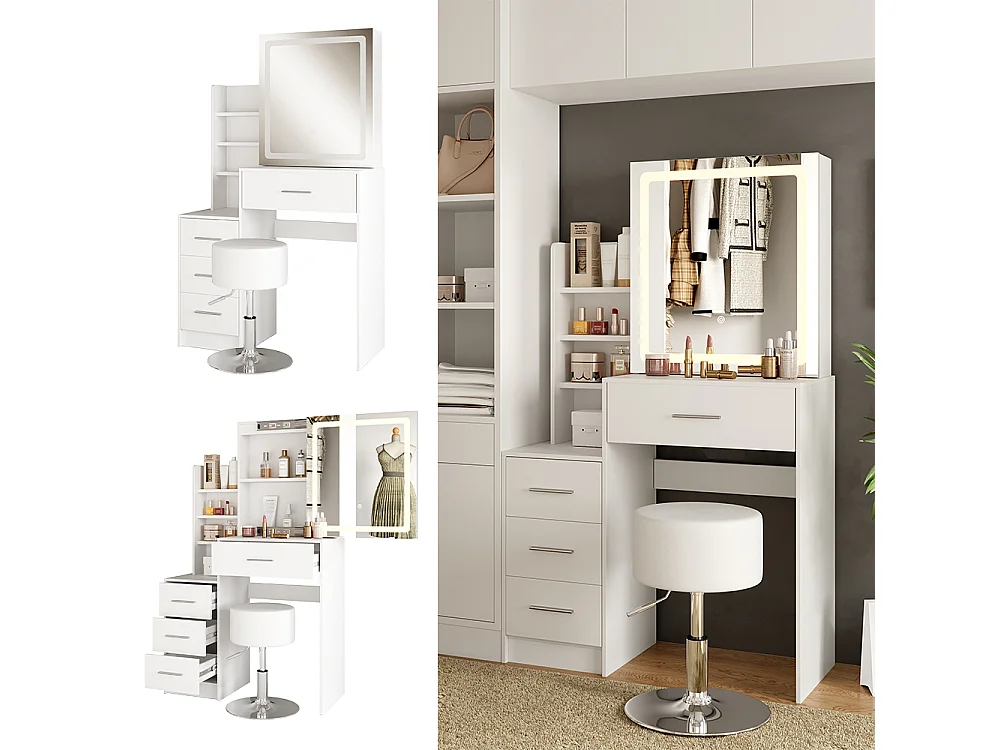 Coiffeuse blanc 80x36x131.6 lisca
