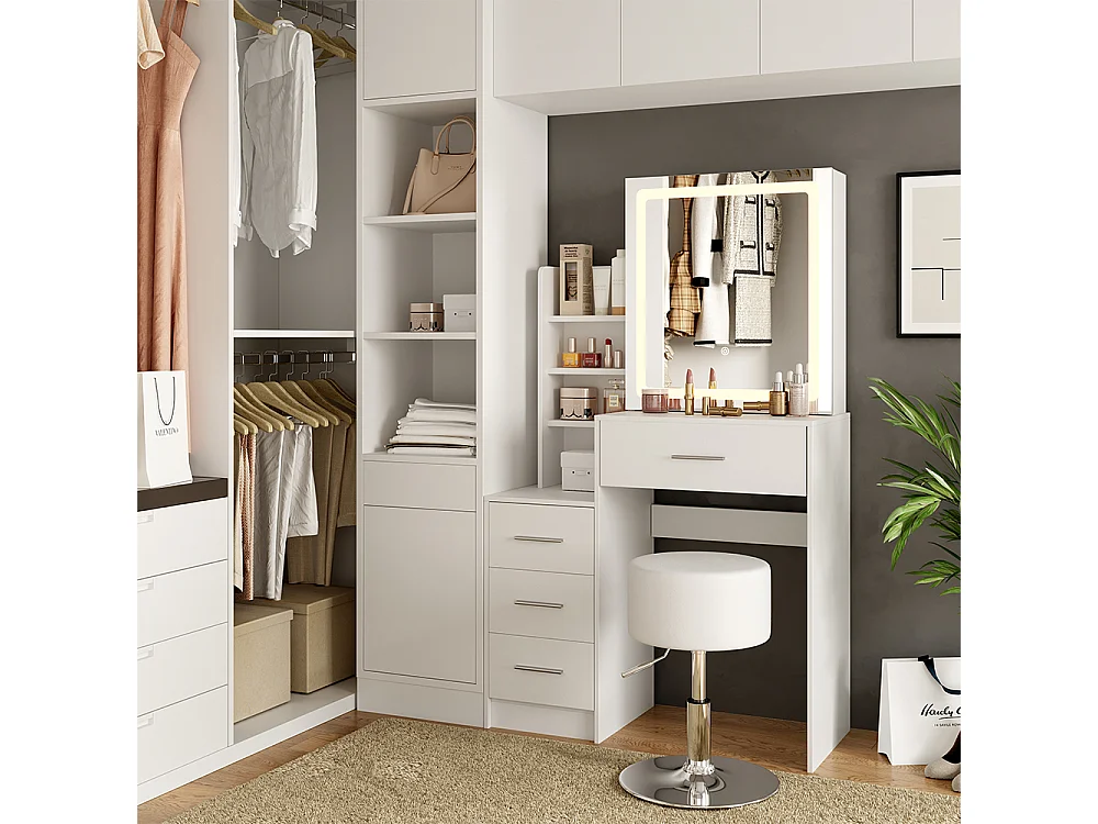 Coiffeuse blanc 80x36x131.6 lisca