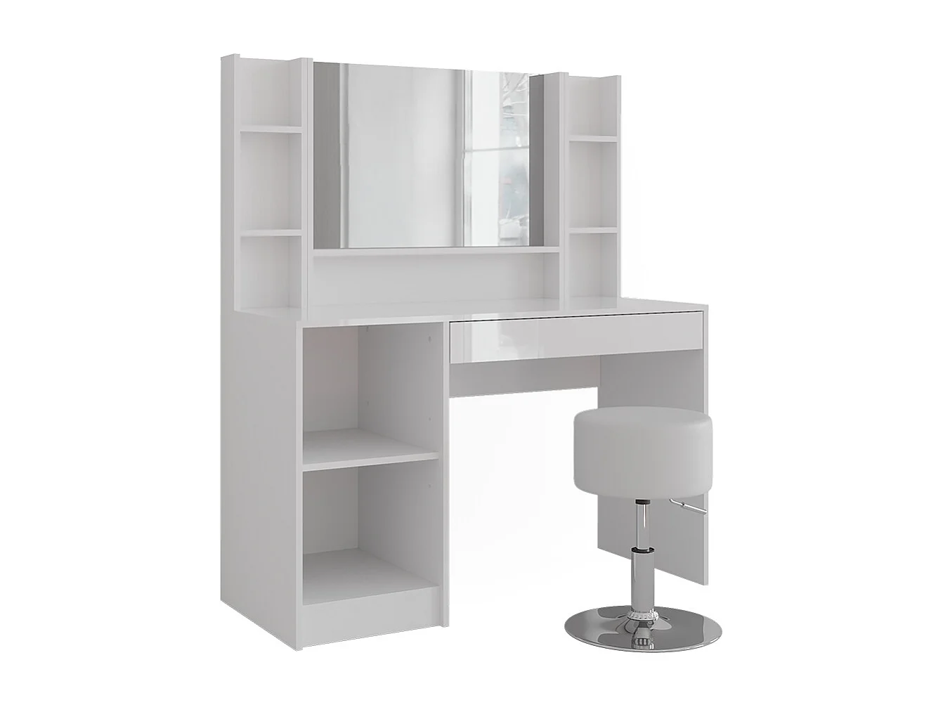 Vanity table white/white high gloss 119.8x50.1x76 sherry