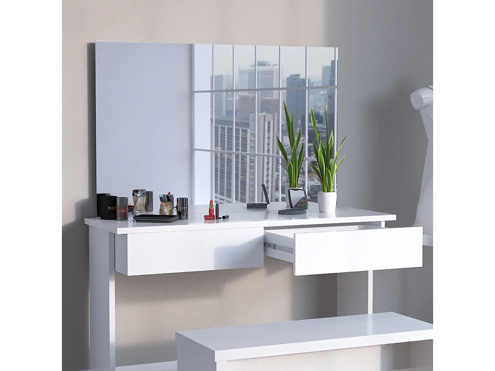 Makeupbord hvid 120x40x83 azur