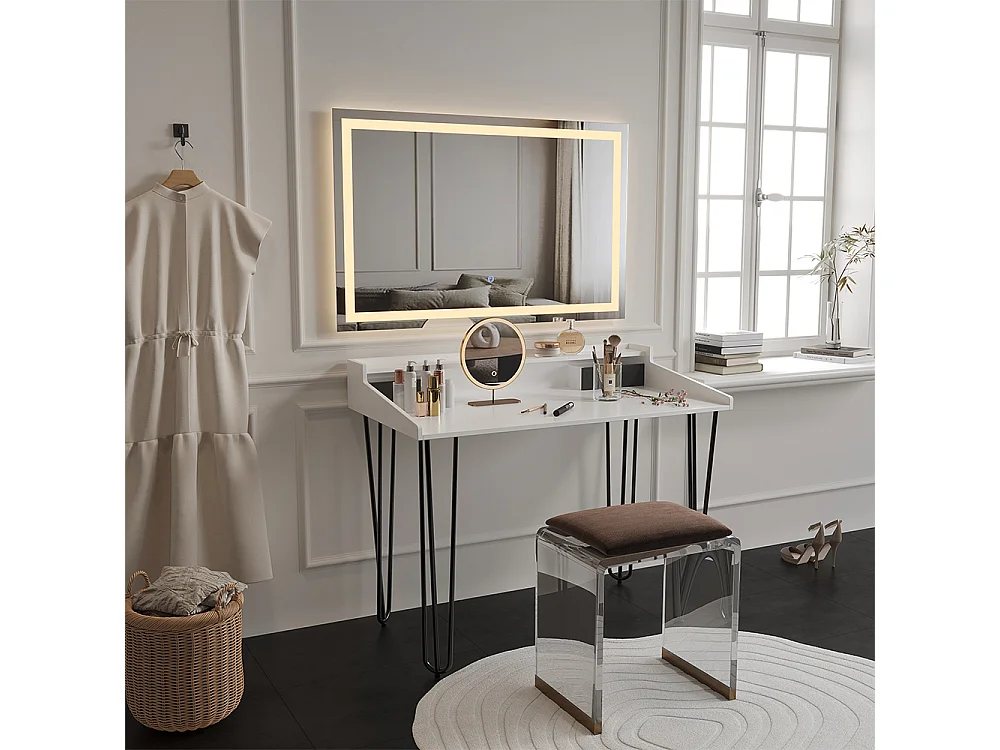 Coiffeuse blanc 110x60x89.5 sannar