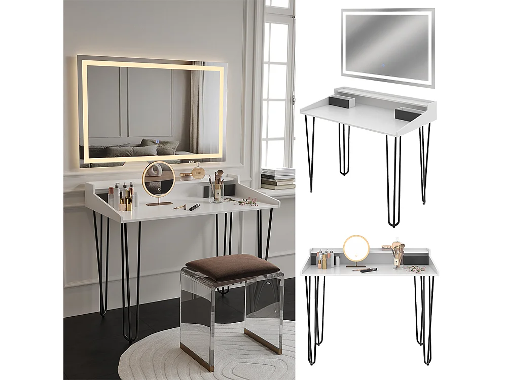 Coiffeuse blanc 110x60x89.5 sannar