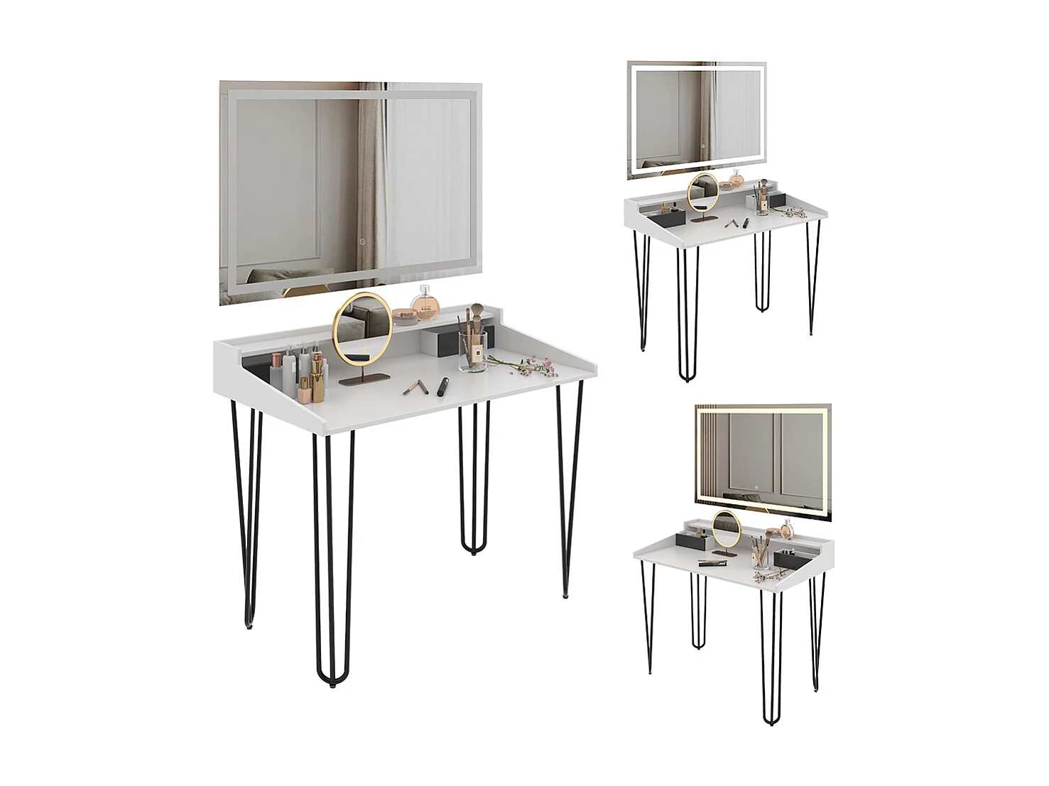 Coiffeuse blanc 110x60x89.5 sannar