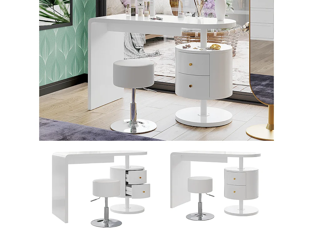 Tavolo da toeletta bianco 120x50x76 lara