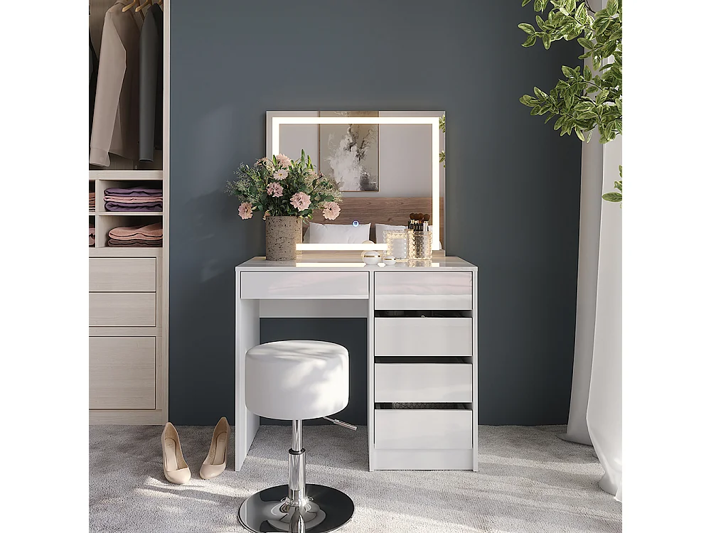 Tocador blanco/blanco alto brillo 89.8x50.1x76 sherry