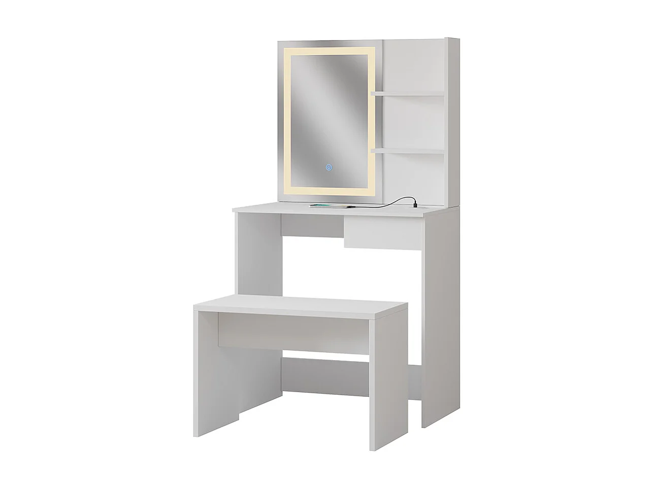 Tocador blanco 75x40x141.5 dekos