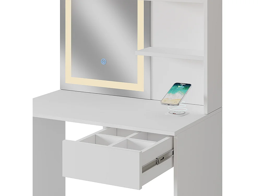 Coiffeuse blanc 75x40x141.5 dekos