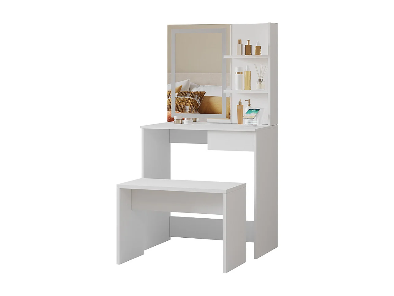 Coiffeuse blanc 75x40x141.5 dekos