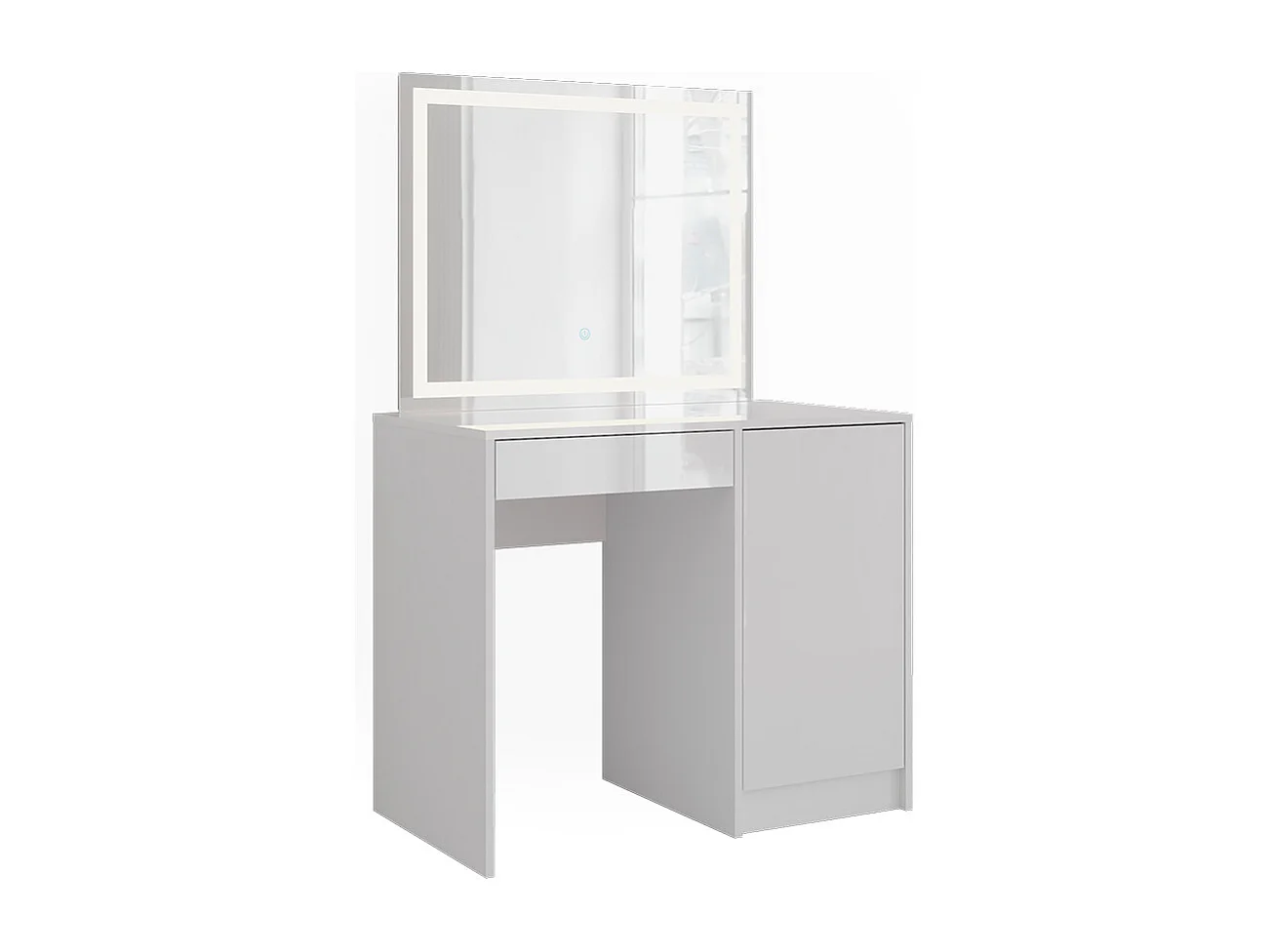 Schminktisch weiß/weiß hochglanz 89.8x50.1x76 sherry