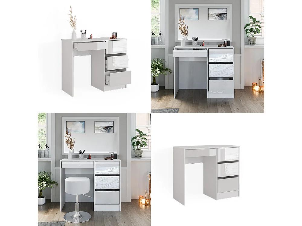 Coiffeuse blanc 90x40x75 sherry