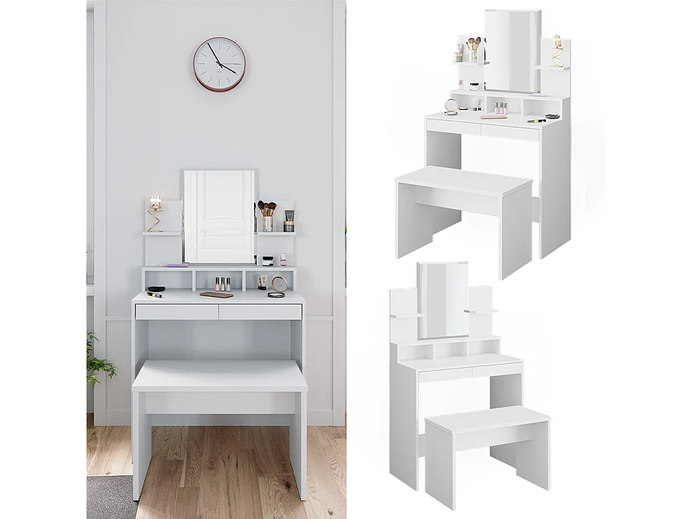 Vanity table white 80x40x139.6 ania