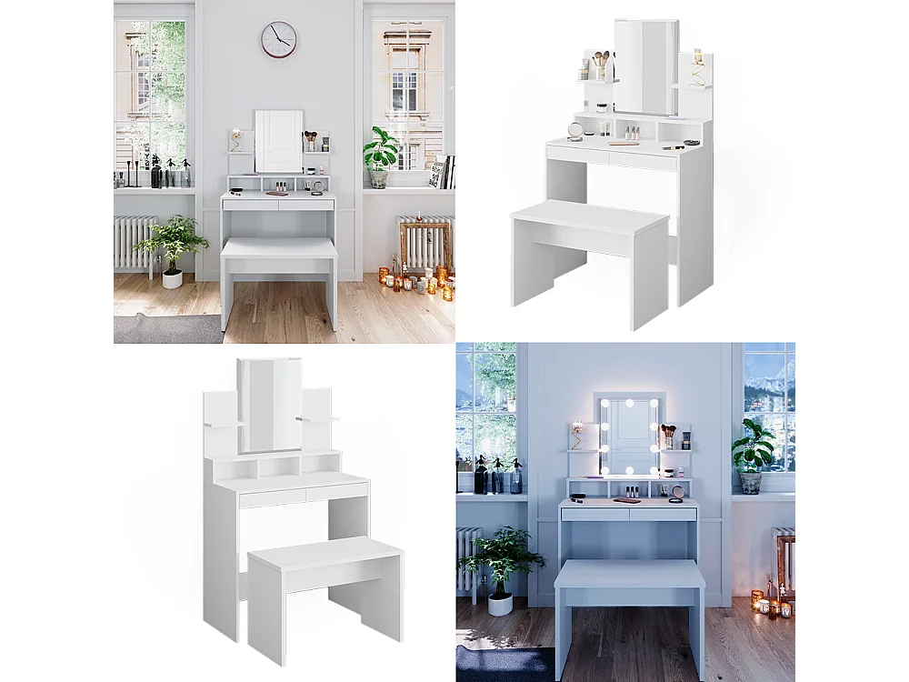 Vanity table white 80x40x139.6 ania