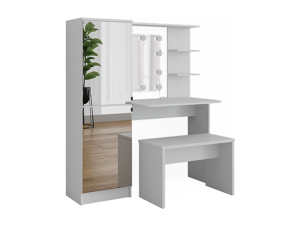 coiffeuse  blanc 123x33x141.2 jasmin