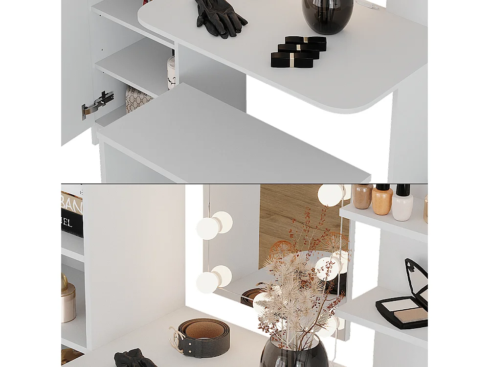 coiffeuse  blanc 123x33x141.2 jasmin