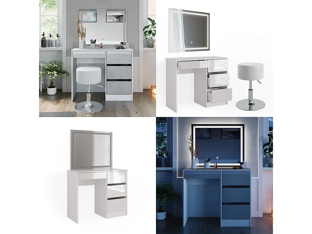 Coiffeuse blanc 90x40x75 sherry