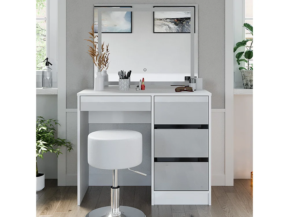 Kaptafel set met kruk wit 90x40x75 sherry