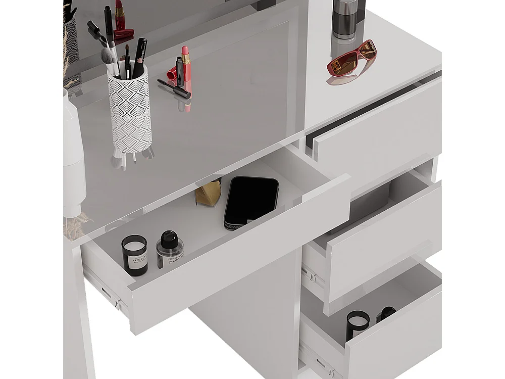 Kaptafel set met kruk wit 90x40x75 sherry