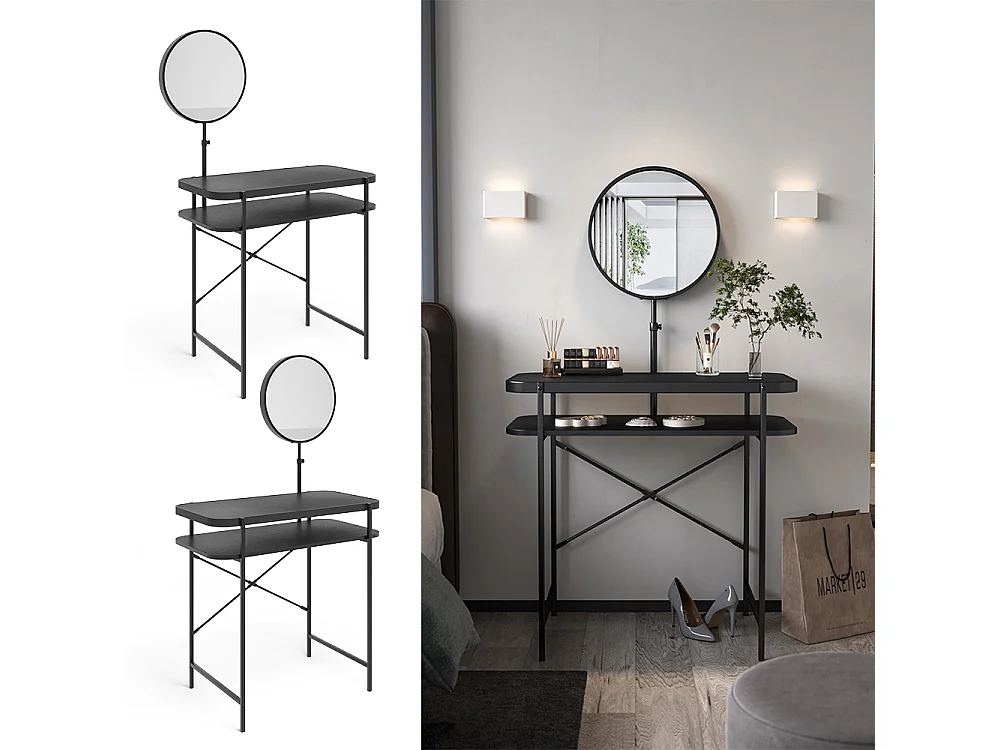 Coiffeuse noir 80x40x76.5 skip