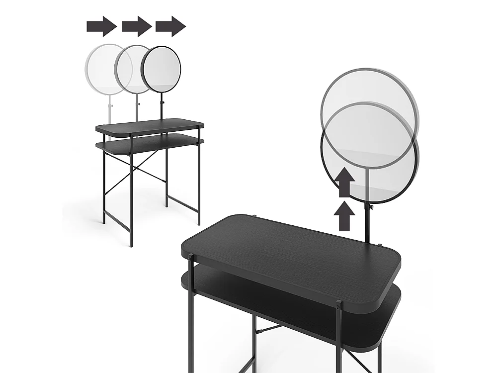 Coiffeuse noir 80x40x76.5 skip