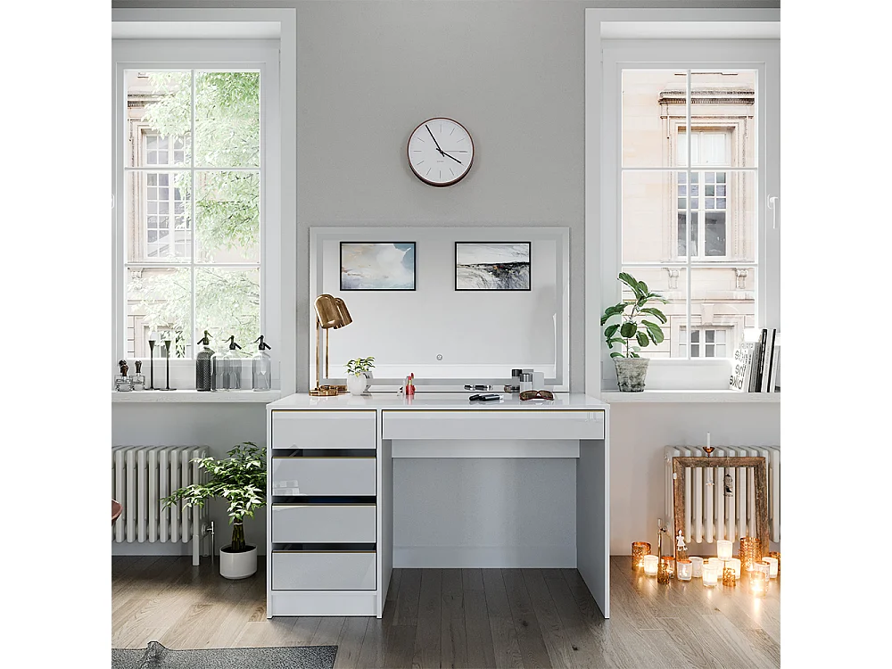 Coiffeuse blanc/or 120x55x75 sherry