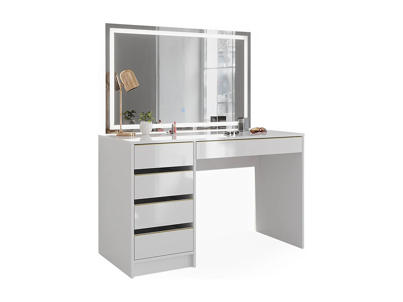 Coiffeuse blanc/or 120x55x75 sherry