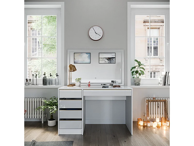 Tavolo da toilette bianco/oro 120x55x75 sherry