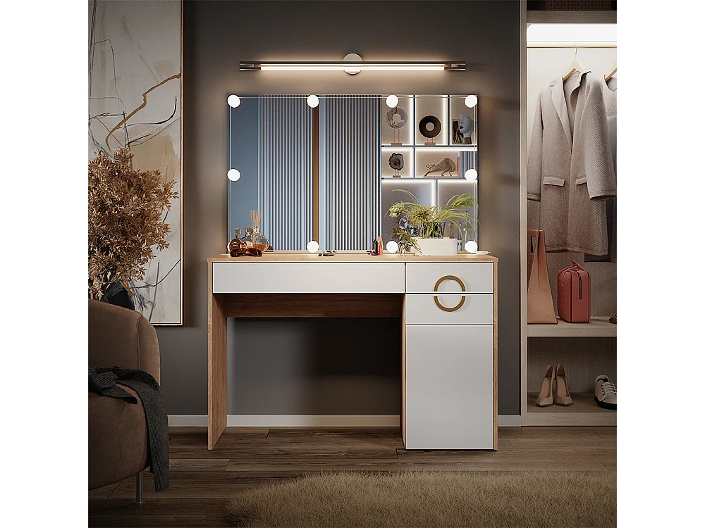 Coiffeuse rockford hickory naturel 115x55x76.4 adela