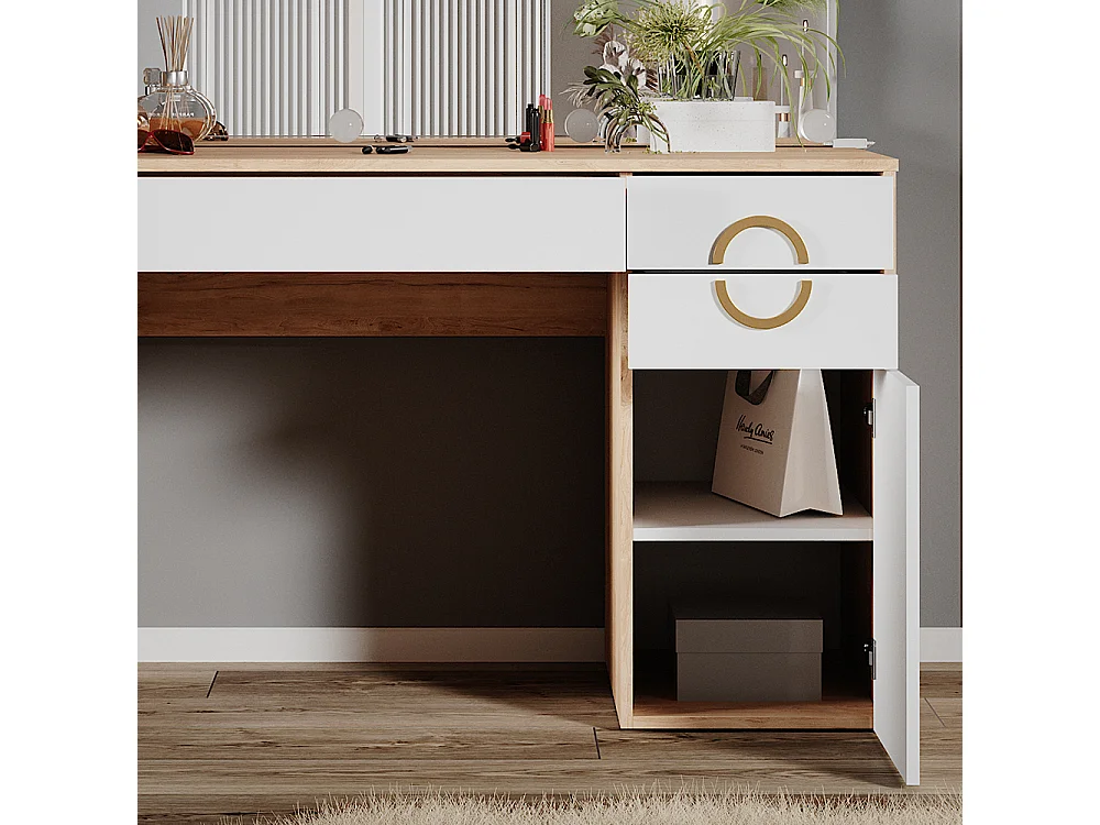 Coiffeuse rockford hickory naturel 115x55x76.4 adela