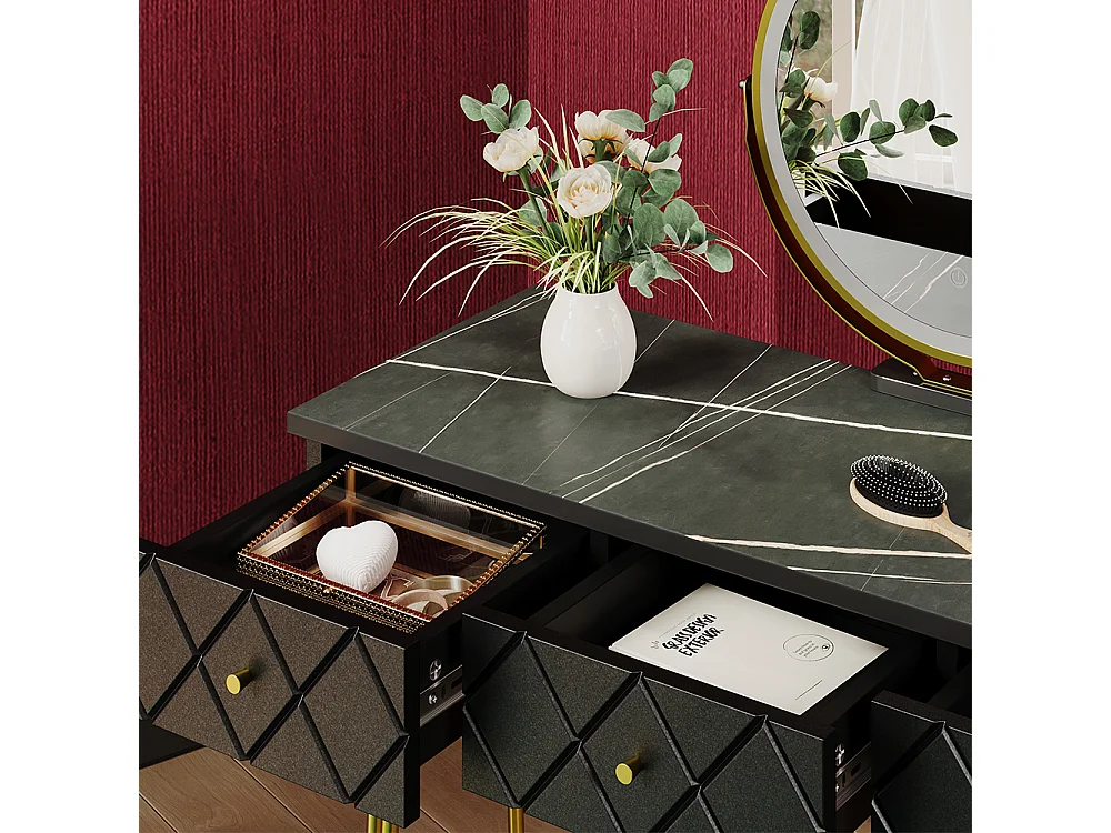 Stół do toalety czarny 100x40x79.5 mirabell