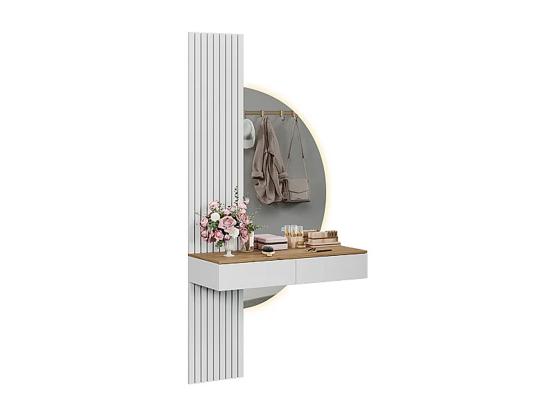 Schminktisch weiß/eiche 100x40x205 melina