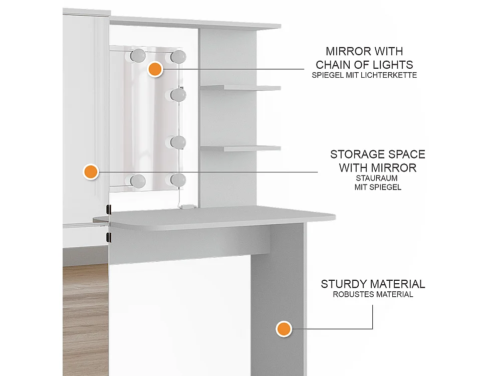 Tocador blanco 123x33x141.2 jasmin
